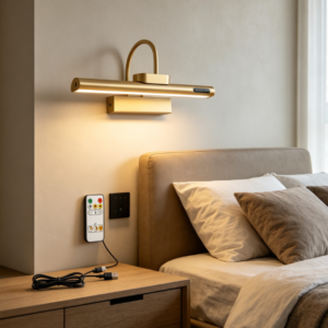 Gold Rechargeable Picture Wall Light – 5000mAh, Dimmable, Remote Timer