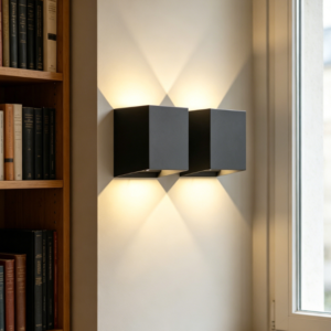 Set of 2 Motion Sensor Wall Lights, 12W, 6000mAh, 3 Colours, Black